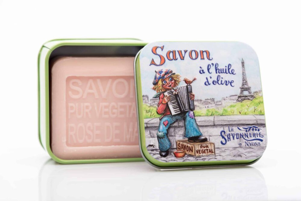 Prowansalskie mydło Różane BIO w metalowym pudełku "Gavroche" 100g