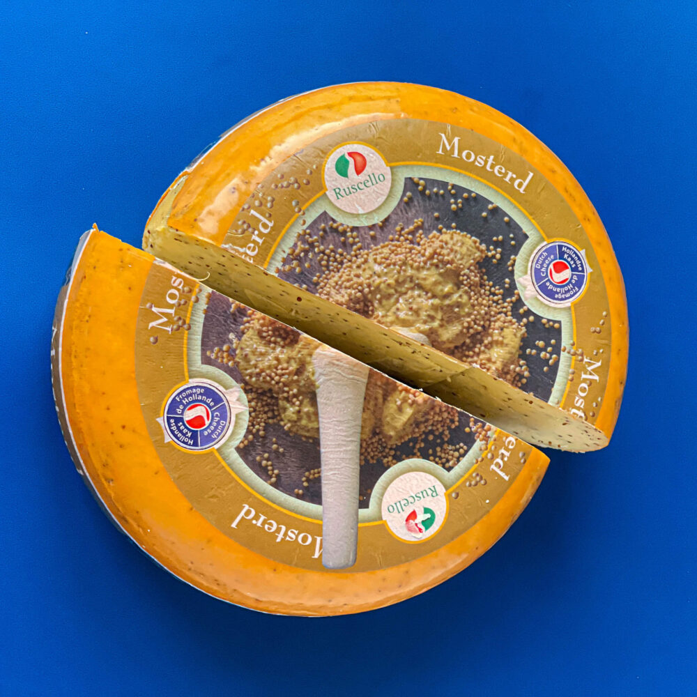 Ser holenderski Gouda Ruscello z dodatkiem gorczycy